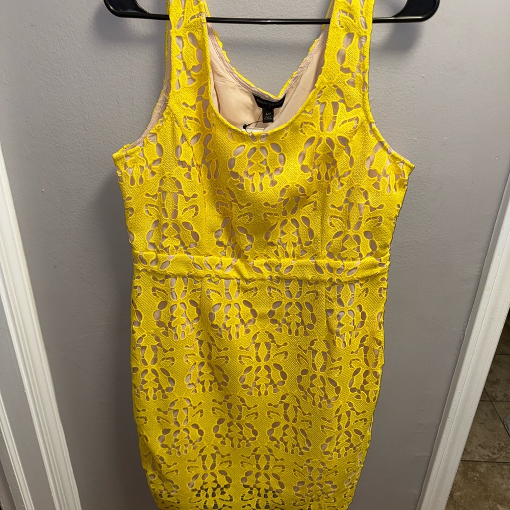 Banana Republic Vibrant Yellow Lace Dress